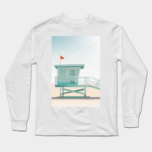 Summer Day Ocean Lifeguard Station Long Sleeve T-Shirt